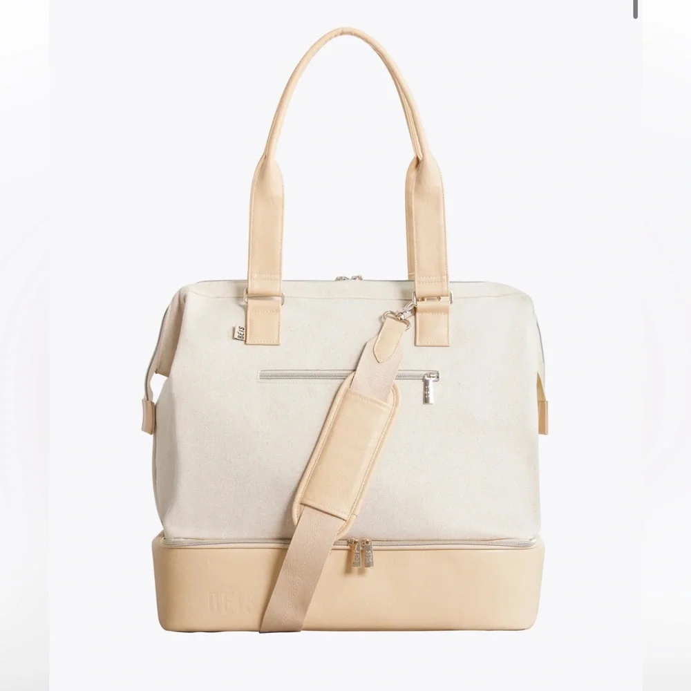 BNWT BÉIS Beige and Cream The Weekender - Picture 1 of 9
